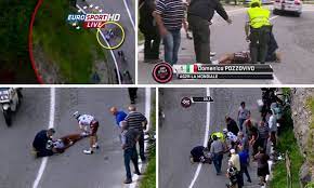 Cyclist wouter weylandt has tragically died following a cycling crash in the third stage of the giro d'italia. Domenico Pozzovivo Suffers Horror Crash During Stage Three Of The Giro D Italia Daily Mail Online