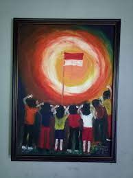 Tentang Kebersamaan Pemuda Dalam Semangat Mempertahankan Dan Mengisi Kemerdekaan Indonesia Lukisan Seni Sketsa