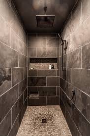 Dark Walk In Shower Dark Tile Shower Shower Remodel Bathroom Remodel Shower
