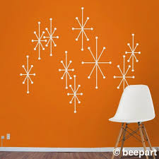 Atomic Starbursts Wall Decals Mid Century Modern Stars Etsy Modern Wall Decals Mid Century Modern Walls Vinyl Wall Decals