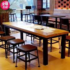 American Country Wrought Iron Wood Tables And Chairs Combination Starbucks Cafe Dining Restaurant Dining Table Chairs Solid Wood Dining Table Wood Dining Table