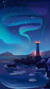 Lighthouse Sky Digital Art Mobile Wallpaper Art Wallpaper Landscape Wallpaper Minimalist Wallpaper