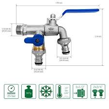 Doppel wasserhahn kombiventi 1/2 waschmaschine kombi kugelhahn auslaufhahn lq. Premium 3 4 Zoll Doppel Wasserhahn Aus Messing Rost Und Frostsicher 2x Gratis Schlauchanschlusse