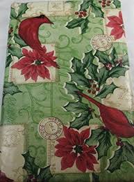 Come browse our selection of beautiful cloth, lace, and vinyl holiday tablecloths, placemats, table runners and cloth napkins to enhance your table for the holiday. Flannel Back Vinyl Happy Holiday Tablecloths Poinsettia And Red Cardinal Assorted Sizes Square Oblong And Round 60 Round Buy Online In Bahamas At Bahamas Desertcart Com Productid 21948938