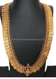 300 Grams Gold Long Lakshmi Kasumalai Necklace South India Jewels Bridal Gold Jewellery Gold Necklace Designs Gold Fashion Necklace