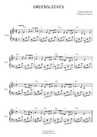 The music was first registered at a newspaper company by richard jones. Greensleeves Sheet Music For Piano Solo Musescore Com