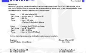 Contoh surat undangan resmi mengahdiri acara dibuat dan ditujukan bisa kepada individu atau sebuah kelompok dalam perusahaan sehingga memang biasanya ketua atau kepala sekolah yang di undang tidak bisa hadir disinilah akan di ganti dengan perwakilanya. Contoh Undangan Peresmian Rasanya