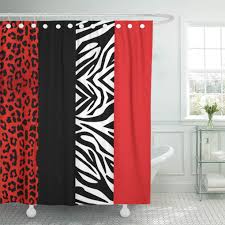 As with other parts of the bathroom such as toilets, baths and showers, design styles are constantly evolving in bathroom accessories. Cynlon Cheetah Red Leopard And Zebra Black Cute Pretty Bathroom Decor Bath Shower Curtain 60x72 Inch Walmart Com Walmart Com