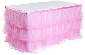 Amazon Com Handmade 9ft Deluxe 3 Tier Tulle Mesh Tutu Table Skirt For Princess Party Wedding Birthday Party Baby S Tutu Table Skirt Table Skirt Tutu Table