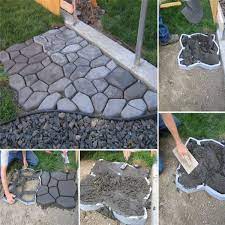 Garden Tools Diy Plastic Path Maker Mold Manually Paving Cement Brick Homelulus Pavers Diy Garden Paving Diy Driveway