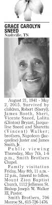 Obituary for GRACE CAROLYN SNEED