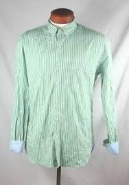 Details About Brooks Brothers Mens Green White Ribbon Striped Button Front Shirt Size M