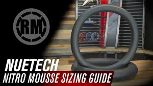 Nuetech Nitro Mousse Foam Motorcycle Tube Sizing Guide