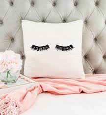 Eyelashes Pillow Throw Pillows Bedroom Stylish Pillows Girly Decor