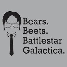 Fall thanksgiving design makes a great gift for festivities and parties to make. Bears Beets Battlestar Galactica Womens T Shirt Textual Tees