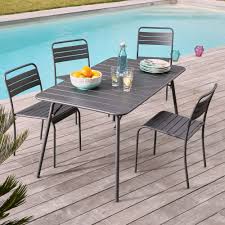 alinea souris table de jardin pliante grise en acier 4 a 6 places alinea decoration dec table de jardin pliante salon de jardin fermob table de jardin