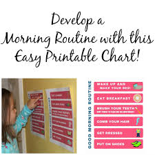 Develop A Morning Routine Printable Chart To Help Get Back