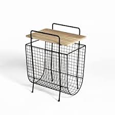 This magazine rack is an attractive but practical solution for desktop storage and organisation. Lifa Living Side Table With Newspaper Stand Magazine Holder Made Of Black Metal And Mdf Wood Vintage Style Magazine Rack With Additional Storage Option 40 X 29 X 54 Cm Amazon De
