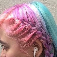Je continue de me raconter des histoires en appliquant du vernis de couleur pastel sur mes ongles. Rainbow Hair Maison Tuto Coiffure Coloration Arc En Ciel Rainbow