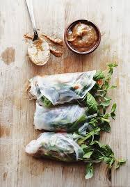 Vietnamese Style Summer Rolls With Peanut Sauce Recipe Rezept Leckeres Essen Rezepte Gesundes Essen