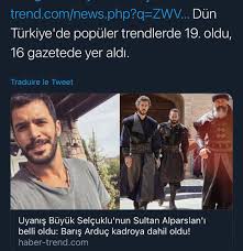 Barış arduç sultan alparslan'a hayat verecek. Saeede Saeede54273358 Twitter