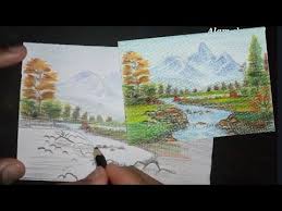 Gambar yang pertama kali dibuat dengan menggunakan cat air adalah gambar karya raffaelo santi.gambar. Cara Melukis Pemandangan Alam Dengan Pensil Warna Youtube