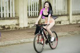 Free wallpapers of the most beautiful motorcycles on this planet. Women Model Asian Bicycle Road Cleavage Hd Wallpapers Desktop And Mobile Images Photos