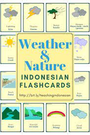 Teachindonesian Weatherindonesian Natureindonesian Indonesianflashcard Learnbahasa Bahasa Indonesian Language Science Lessons Elementary Weather Lessons