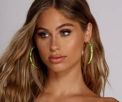 Windsor Snake Print Large Hoops