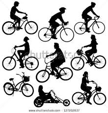 Silhouette People On Bikes Stock Vector 127202837 Shutterstock Silhouette People Silhouette Stock Vector