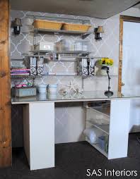 Craft Area In The Garage Im Working At Having One Of These Now Cant Wait Attic Renovation How To Hang Wallpaper Craft Area