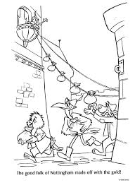 Cartoon robin hood in the woods. Disney Coloring Pages