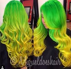 Green Yellow Ombre Hair Hair Color Brands Custom Colored Hair Green Hair