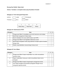 Select another language english (english). Borang Soal Selidik