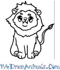 Drawing a cute lion king for children. How To Draw A Baby Lion