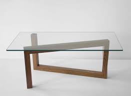 Contemporary Momento Coffee Table With Walnut Base And Glass Top Coffee Table Glass Wood Table Living Room Coffee Table