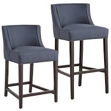 Eva Is Like A Warm Hug From Your Best Dressed Friend Upholstered To The Nines In A Navy Tweed Like Polyes Upholstered Bar Stools Counter Bar Stools Bar Stools
