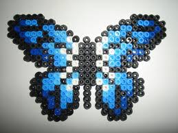 Papillon Bleu Perles A Repasser Creation Realisee Par Isabelle8119 Avec Images Art Perle Schemas De Bijoux En Perles Billes A Fusibles