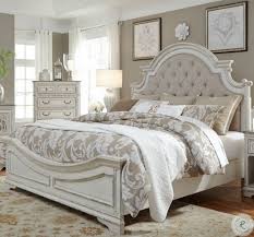 Magnolia manor panel bedroom set. Magnolia Manor Antique White King Upholstered Panel Bed From Liberty Coleman Furniture