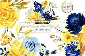 If you've ever had the blues or been so angry you saw red, then you're familiar with the powerful ways in which color can describe intangible ideas and emotions. Blue And Yellow Watercolor Flowers By Labfcreations Thehungryjpeg Com