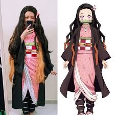 Demon Slayer Kimetsu No Yaiba Nezuko Kamado Kimono Cosplay Costume In 2020 Anime Cosplay Costumes Inuyasha Cosplay Cute Cosplay