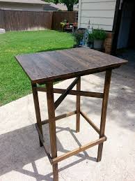 Upcycled Pallet Elevated Bistro Table Jpg 720 960 Patio Furnishings Outdoor Patio Furniture Sets Patio Decor