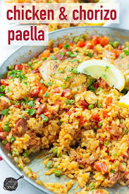 Chicken And Chorizo Paella Recipe Paella Recipe Easy Paella Recipe Chicken Paella