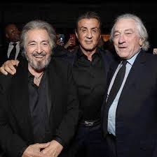 Robert de niro and al pacino rose to fame in the new hollywood era, and are acting titans to this day. Al Pacino Evander Holyfield Quincy Jones Robert De Niro Sylvester Stallone American Icon Awards Entertainment And Sports Today