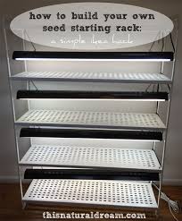 Can't you just hang them from the ceiling? Diy Seed Starting Rack An Ikea Hack This Natural Dream Starting Seeds Indoors Seed Starting Indoor Vegetable Gardening