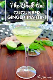 Cucumber Ginger Martini - The Shell-tini From Smothered - A Novel A Breezy Mix Of Muddled Cucumber Ginger Agave Syru Ginger Cocktails Martini Martini Recipes
