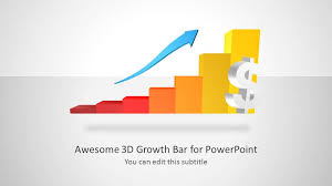 3d Growth Bar Chart For Powerpoint