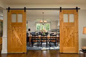 The panels are interchangeable so you can update the look at a fraction of the cost compared to buying a new wardrobe. 25 Diverse Dining Rooms With Sliding Barn Doors