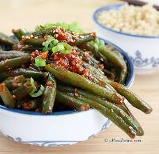 I M Addicted To These Green Beans Obsessed Sauteed Green Beans With Spicy Korean Chili Pepper Sauce Sauteed Green Beans Green Beans Yummy Vegetable Recipes