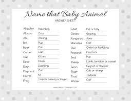Name That Baby Animal Oh My Baby Shower Baby Animal Games Baby Animal Name Game Baby Animal Names